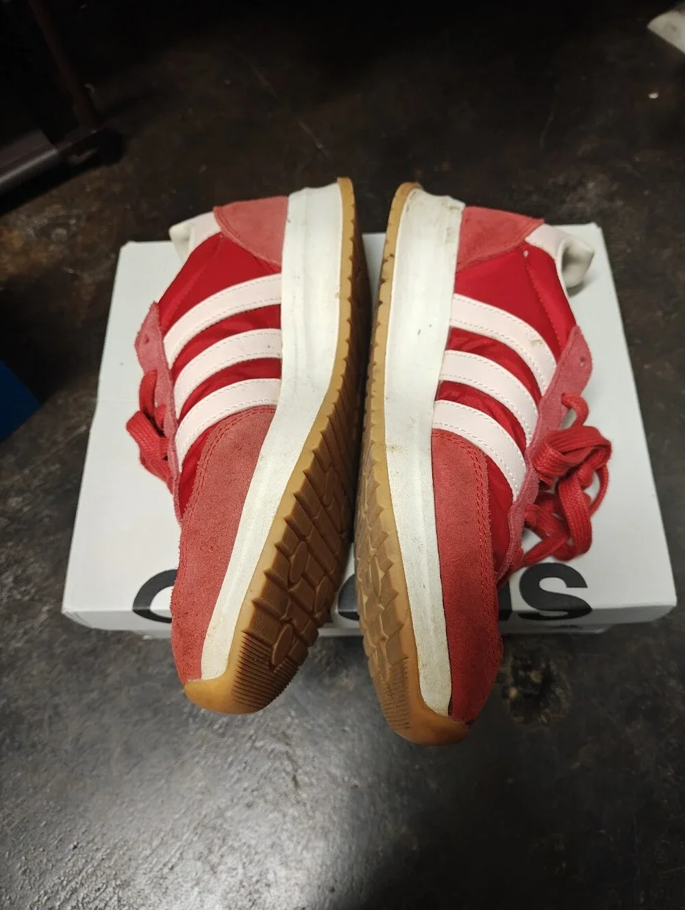 adidas Red and White Women's Retro Runner Sneakers